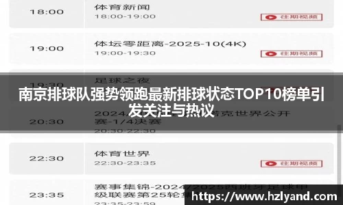 南京排球队强势领跑最新排球状态TOP10榜单引发关注与热议